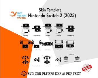 Nintendo Switch 2 (2025) Skin Vector Templete File Skin Die Cut Layou Digital
