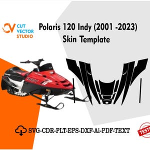 Polaris 120 Indy (2001-2023) Graphics Template – Editable PSD & Vector Snowmobile Wrap File