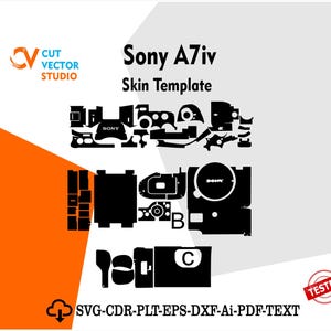 Sony A7IV Skin Vector Template File Skin Die Cut Layout