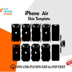 iPhone  Air Skin Vector Templete File Skin Die Cut Layou Didital