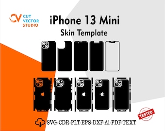 Plantilla vectorial para iPhone 13 Mini, diseño troquelado