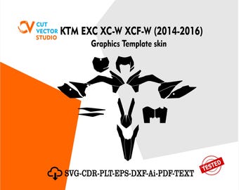 KTM Exc Xc-W Xcf-W 2014-2016 graphics template Vector
