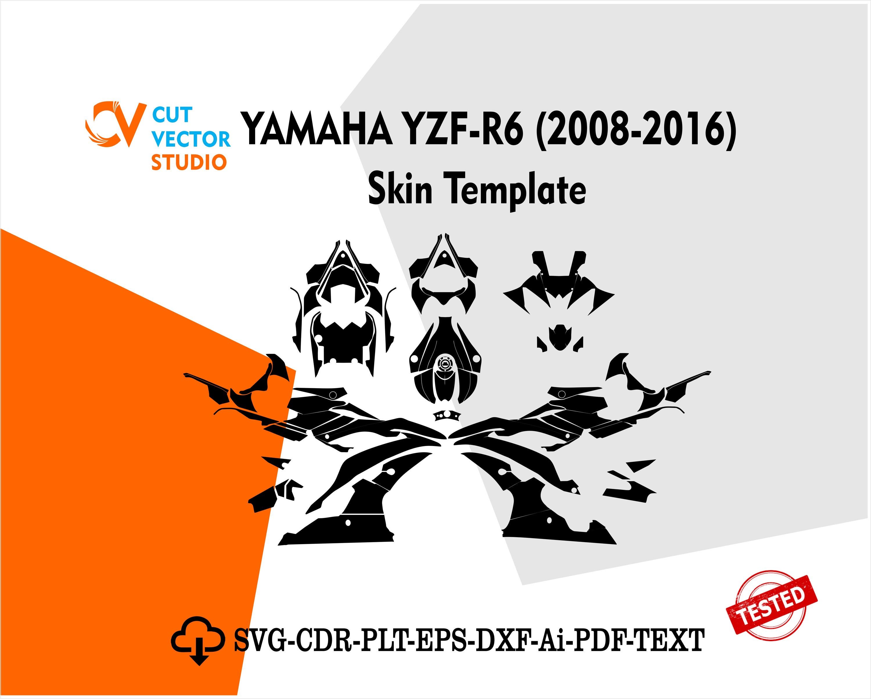 Yamaha YZF-R6 2008-2016 Wrap Template Vector - Etsy