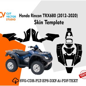 ホンダ リンコン TRX680 2012–2020 スキンテンプレート ベクターラップデザインファイル