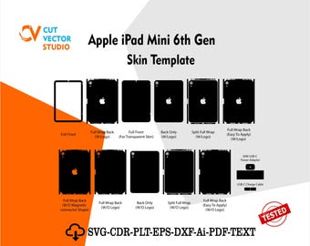 Apple iPad mini 6th Gen Skin Vector Template File Skin Die Cut Layout