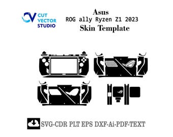 Plantilla vectorial para Asus Rog Ally Ryzen Z1-2023, diseño troquelado
