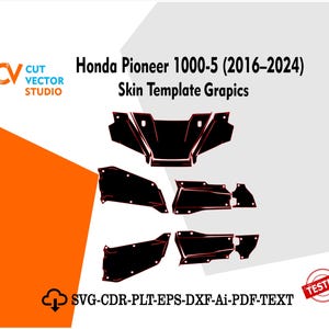 Modello di skin per Honda Pioneer 1000-5 2016–2024 - File vettoriale per il taglio