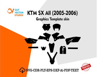 KTM SX All (2005-2006) Graphics Template Vector