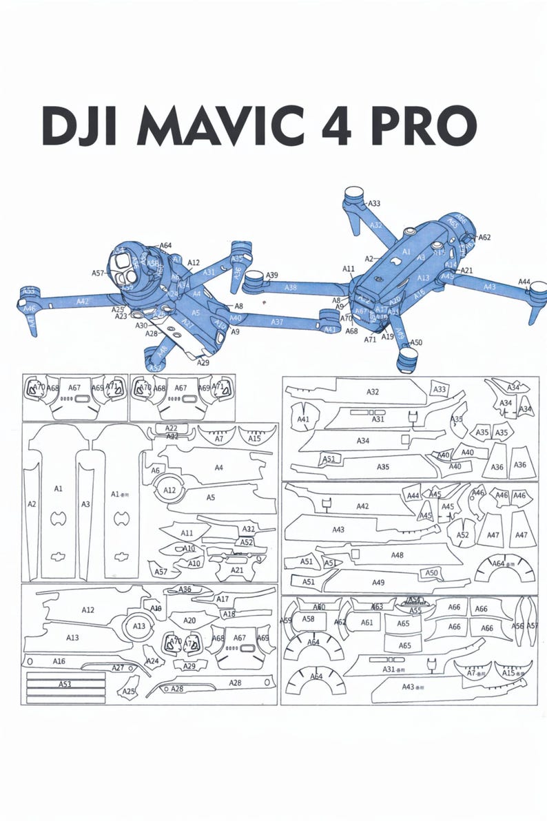 DJI Mavic 4 Pro Vector Templete File Skin Die Cut Layout - Etsy