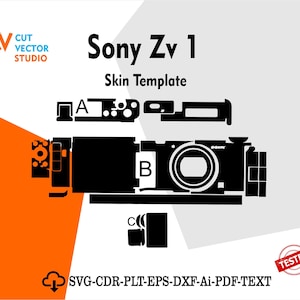 Sony ZV 1 Skin Vector Template File Skin Die Cut Layout