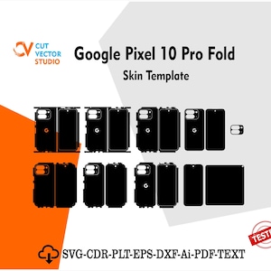 Google Pixel 10 Pro Fold 5G Skin Vector Templatete File Skin Die Cut Layou Arquivo Digital