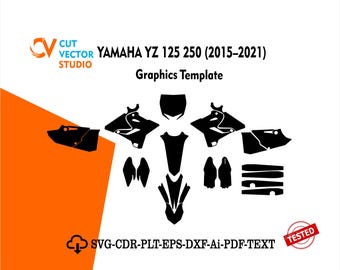 Diseño de plantilla vectorial para Yamaha YZ 125 250 (2015-2021)