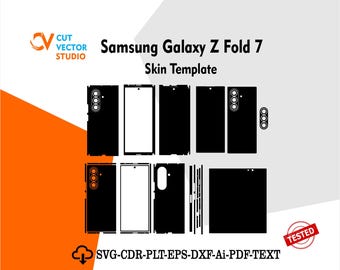 Plantilla vectorial para Samsung Galaxy Z Fold 7 5g, diseño troquelado