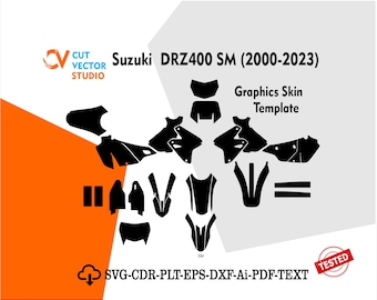 Plantilla de diseño gráfico para Suzuki DRZ400 SM (2000-2023)