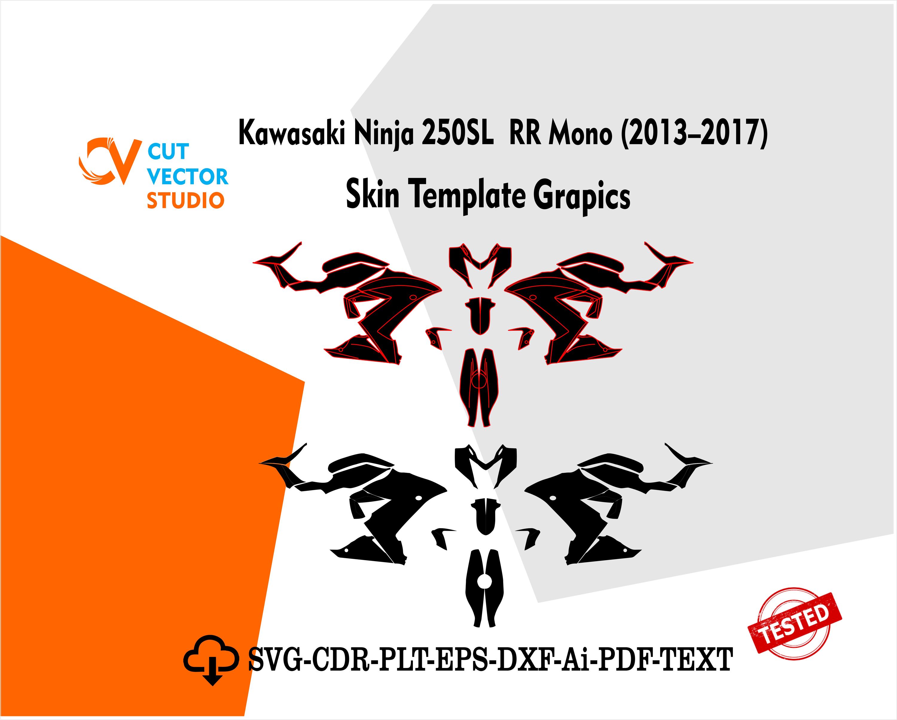 カワサキ ニンジャ 250SL RR モノ 2013–2017 スキンテンプレート