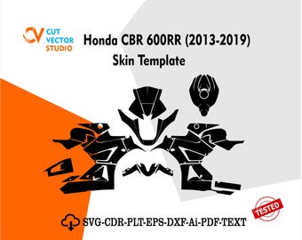 Honda CBR600RR 2013-2019 Wrap Template Graphics vector