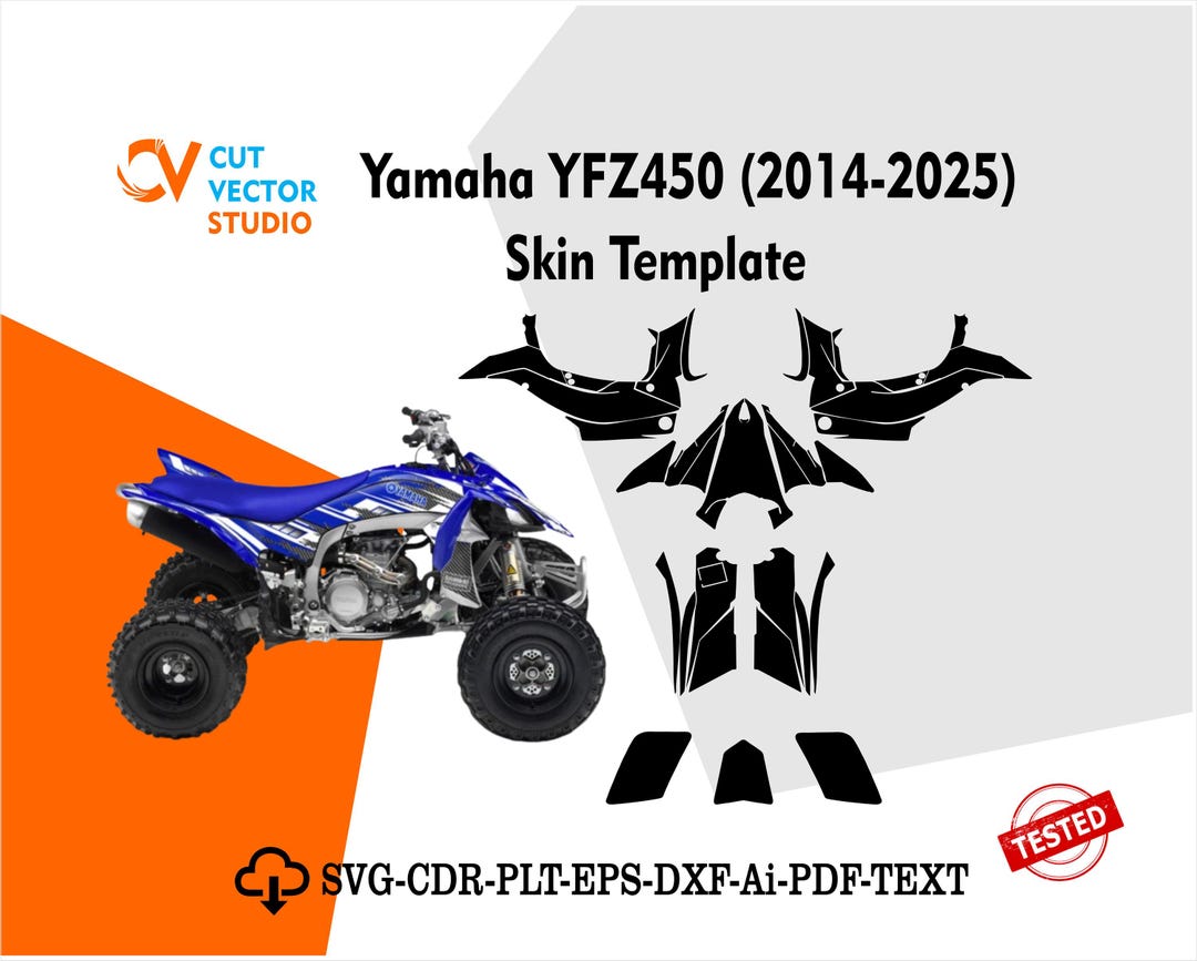 Yamaha YFZ450 2014-2025 Wrap Template | ATV Graphics Kit Design - Etsy