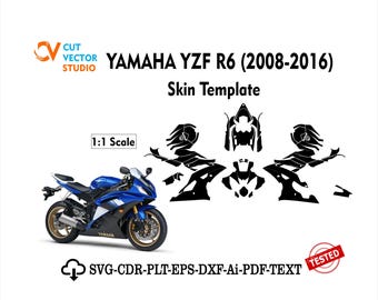 YAMAHA YZF R6 2008-2016 Skin Vector Template