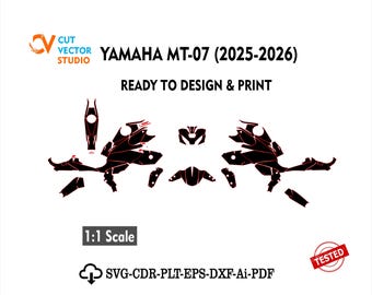 YAMAHA MT-07 2025-2026 Template vector
