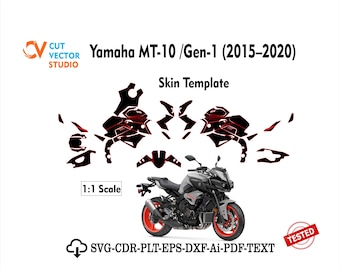 Yamaha MT‑10 GEN1 (2015–2020) Skin Vector Template
