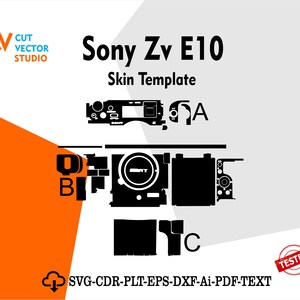 Sony ZV E10 Skin Vector Template File Skin Die Cut Layout