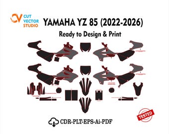 YAMAHA YZ 85 2022-2026 vector Template