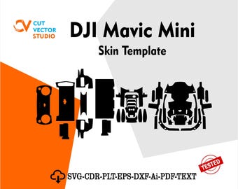 DJI Mavic Mini Skin Vector Templete File Skin Die Cut Layou