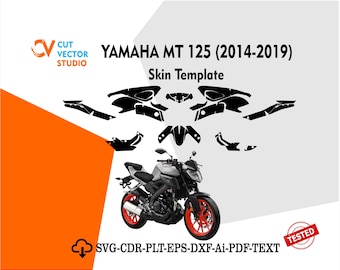 Plantilla vectorial de diseño para Yamaha MT 125 (2014-2019)