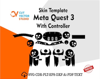 Meta Quest 3 Skin Vector Template File Skin Die Cut Layout
