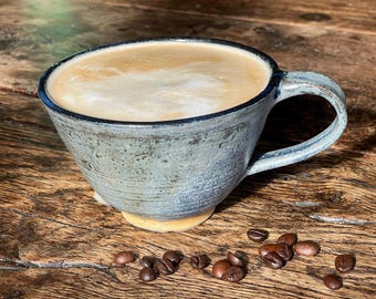 Large Handmade Ceramic Cappuccino Mug