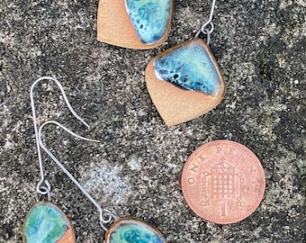 Handmade Ceramic Beach Drop Earrings