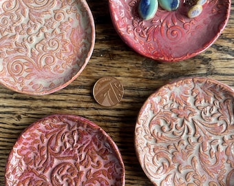 Small Handmade Ceramic Trinket Dish Pink