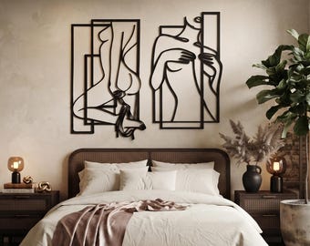 Female Body Metal Wall Art, Minimalist Woman Line Art, Modern Metal Wall Decor, Abstract Female Silhouette, Bedroom & Living Room Wall Art
