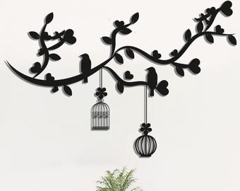 Arte de pared de metal con forma de jaula de pájaros, decoración de pared de pájaros para porche delantero, casa de pájaros para colgar en la pared al aire libre, letrero de metal para jardín, decoración de jaula de pájaros, decoración de puerta de entrada
