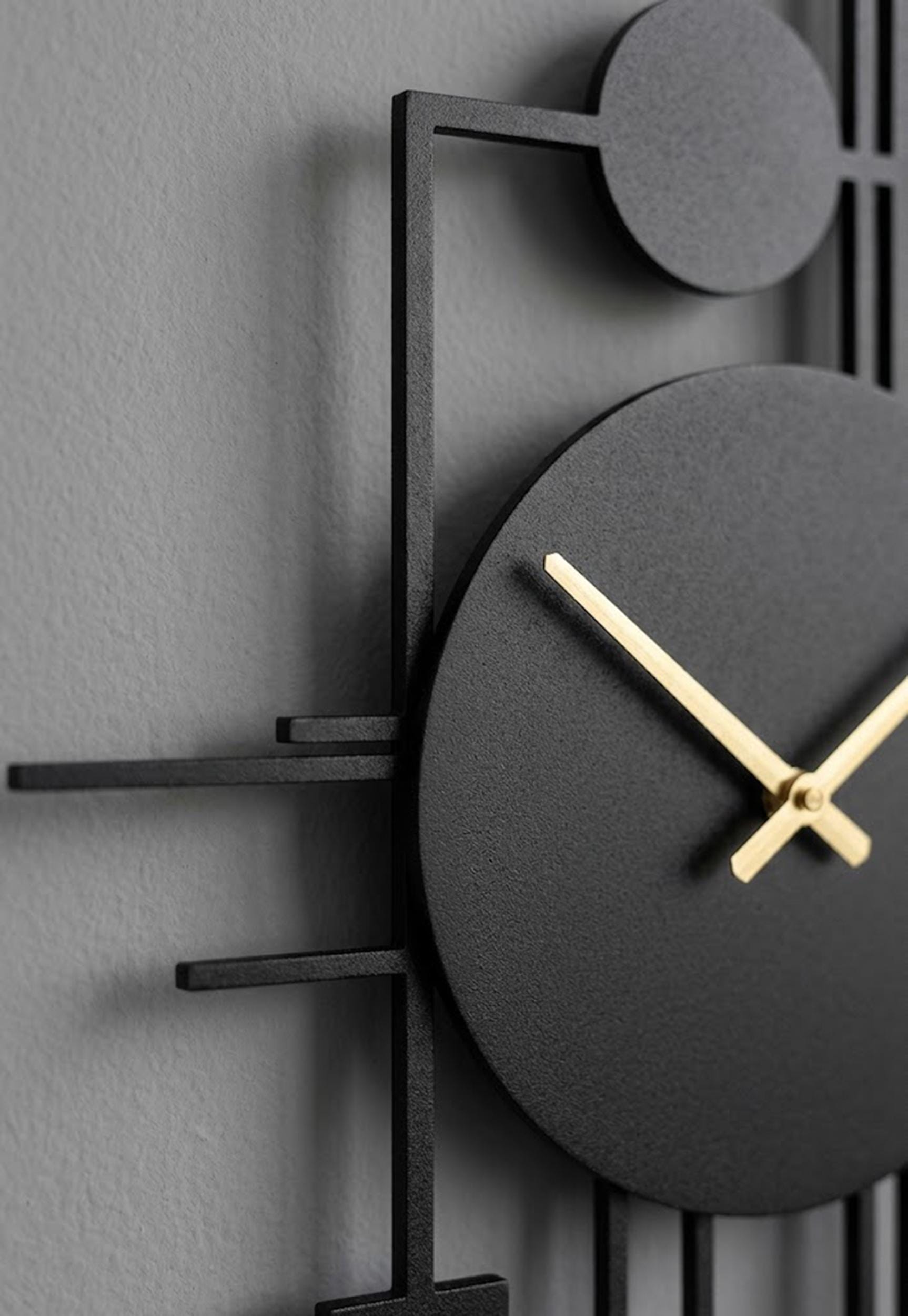 Geometric Wall Clock, Modern Metal Wall Art Clock, Minimalist Wall ...