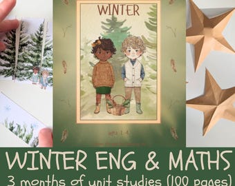 Winter English & Maths Nature Curriculum Unit Study Kindergarten Pre-K Preschool Reception Evergreens Snow