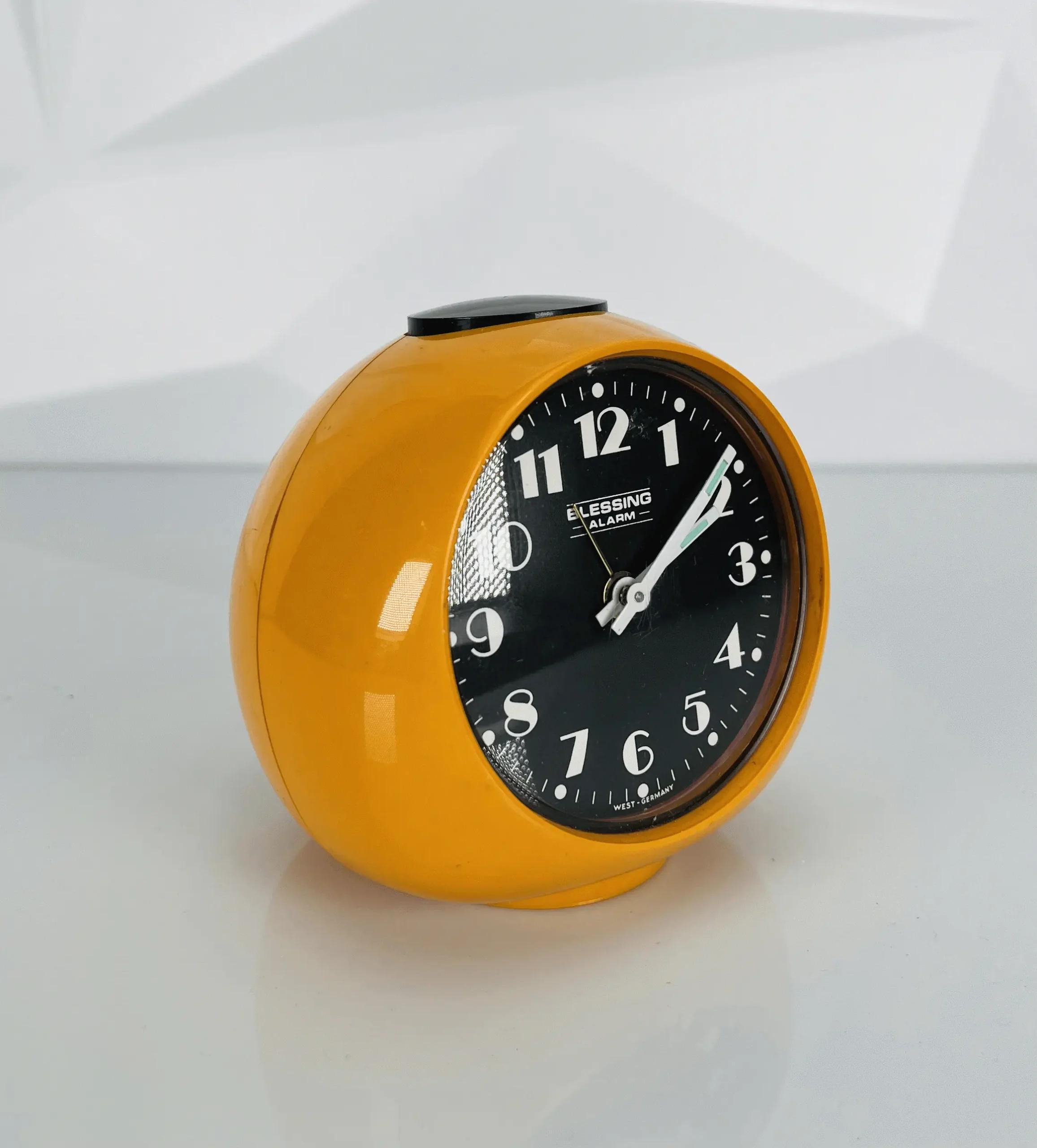 BLESSING Vintage Alarm Clock | Orange & Black | Made in West