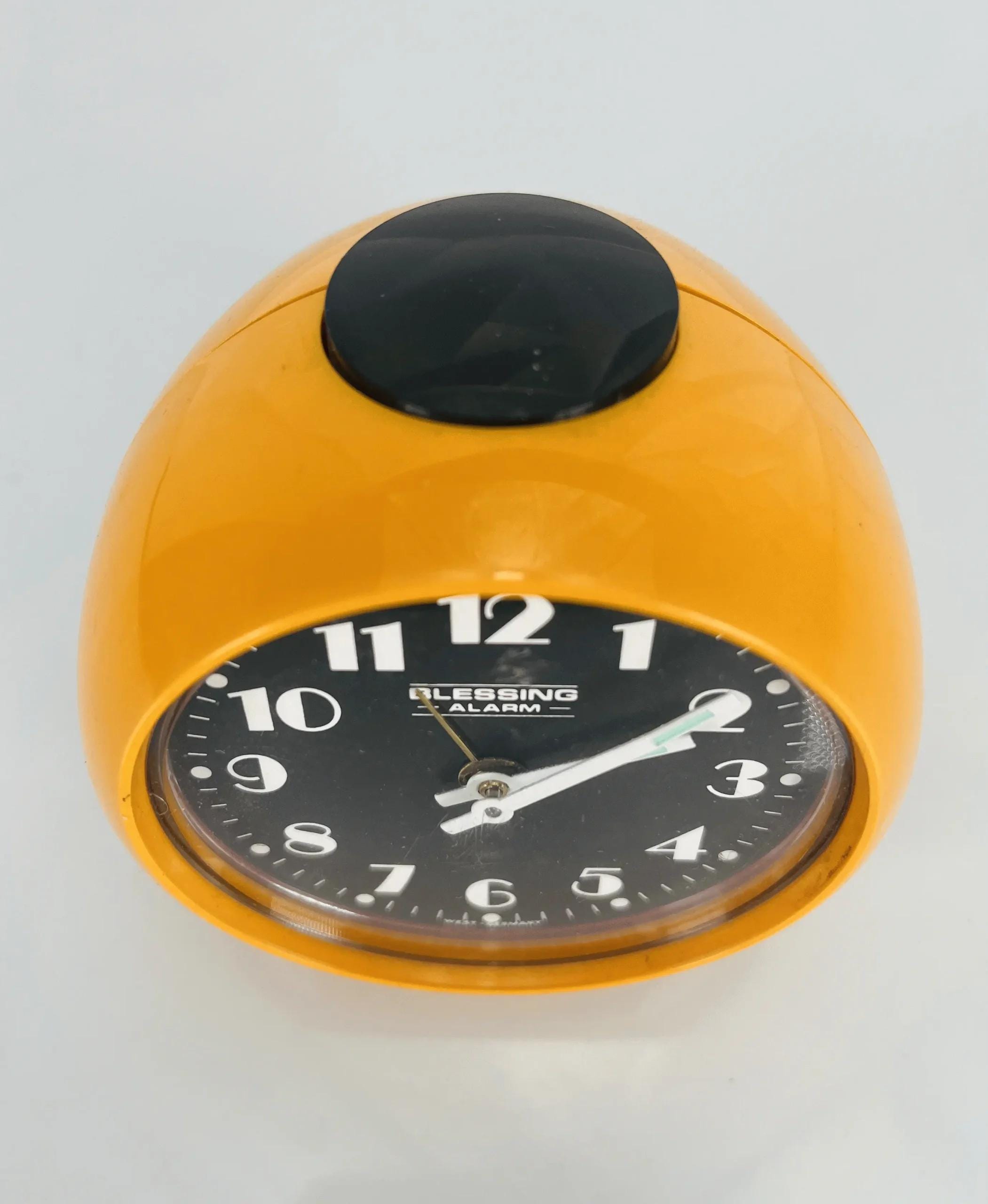 BLESSING Vintage Alarm Clock | Orange & Black | Made in West