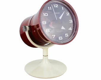 SEIKO TRANSISTOR 掛時計 レッド レトロ SEIKO TTZ Space Age Table Clock - Red/white - Vintage - Transistor