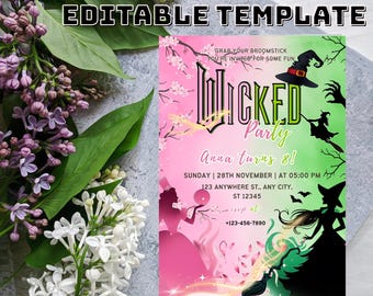 Wicked Two Birthday Invitation, Kids Theme Party (Digital Invite)