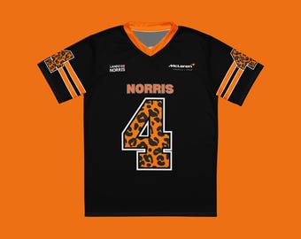 Lando Norris McLaren voetbalshirt, Formule 1-merchandise, McLaren F1-shirt, F1-kleding, McLaren-cadeau, F1-T-shirt, Lando Norris-outfit, F1-cadeau