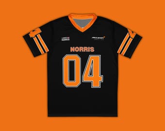 Lando Norris McLaren voetbalshirt | F1-raceshirt | Formule 1-merchandise en cadeau-shirt
