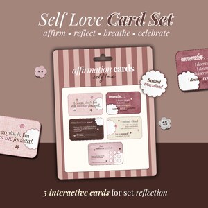 Printable Affirmation Cards PDF • Mindfulness Cards • Self Love Cards PDF • Goodnotes Stickers • Desk Affirmation Cards Printable