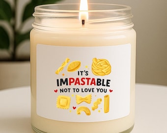 Impasible para no amarte - Vela de amor divertida, vela de amistad, vela de aniversario, vela de San Valentín VK33