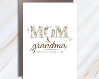 Tarjeta de felicitación para mamá y abuela, tarjeta para el Día de la Madre y la abuela, idea de regalo para la abuela MC153