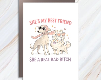 Greyhound Funny Birthday Card, Dog Greeting Card, Saweetie Pun, Gift For Friend, Best Friend, Bestie, Girlfriend BC119