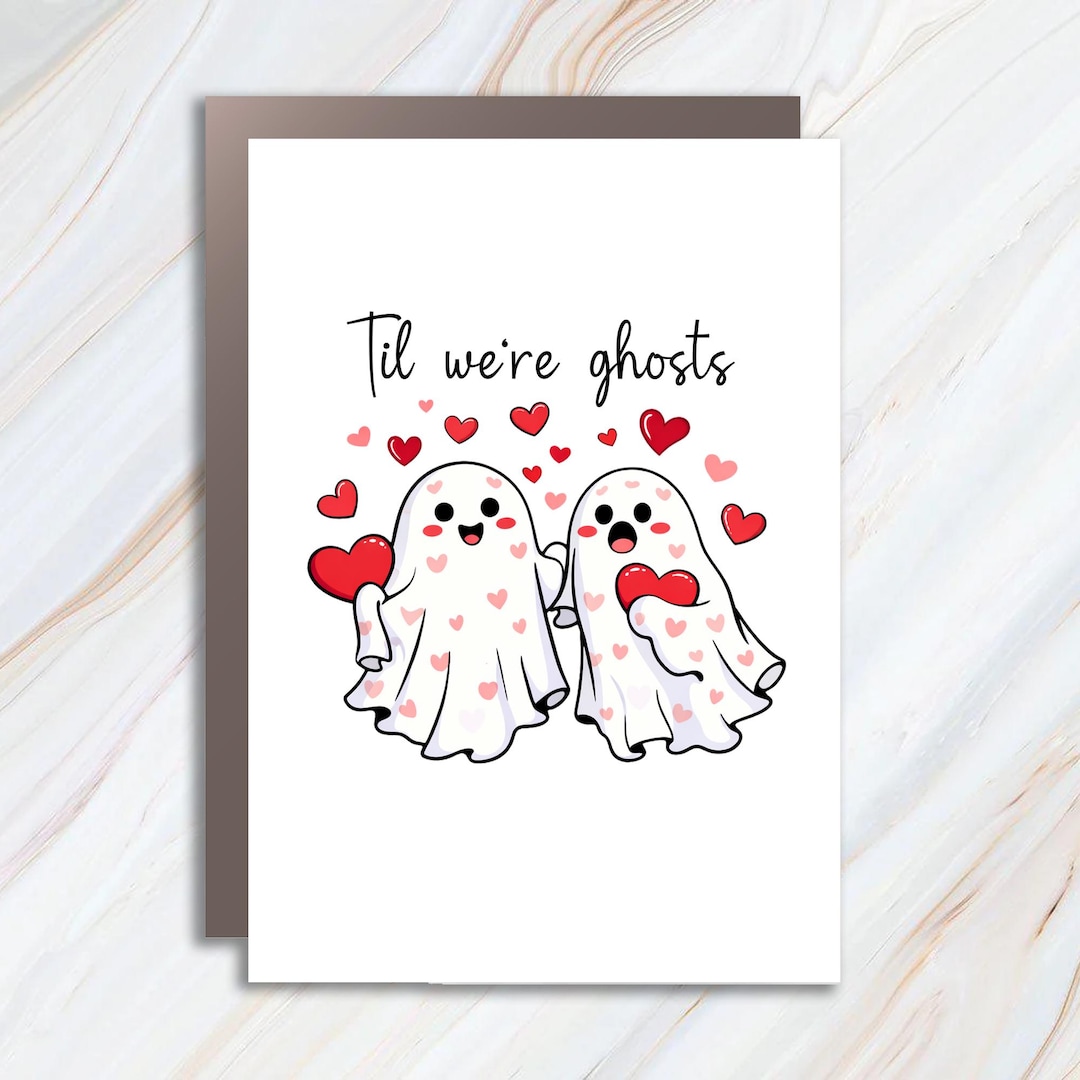 Cute I Love You Card for Partner, Ghosts Greeting Card for Boyfriend or ...