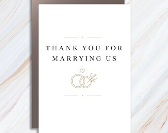 Thank You For Marrying Us Officiant Thank You Card Wedding Day Appreciation Card For Ceremony Officiant Sentimental Gift WC7
