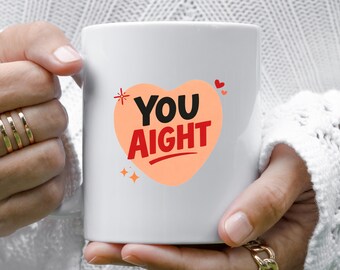 Taza divertida de San Valentín, "Estás bien", amor a distancia, regalo para novia y esposa, "Te amo", tazas divertidas de San Valentín VM28