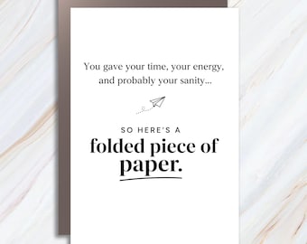 Funny Mentor Thank You Card, Appreciation Card For Coach Teacher Leader Or Role Model, Humor Gratitude Card SC63